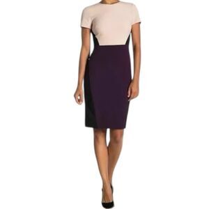 VINCE CAMUTO Bị-Tretch Color-Block Sheath Dress  Size 4 NEW WITH TAG